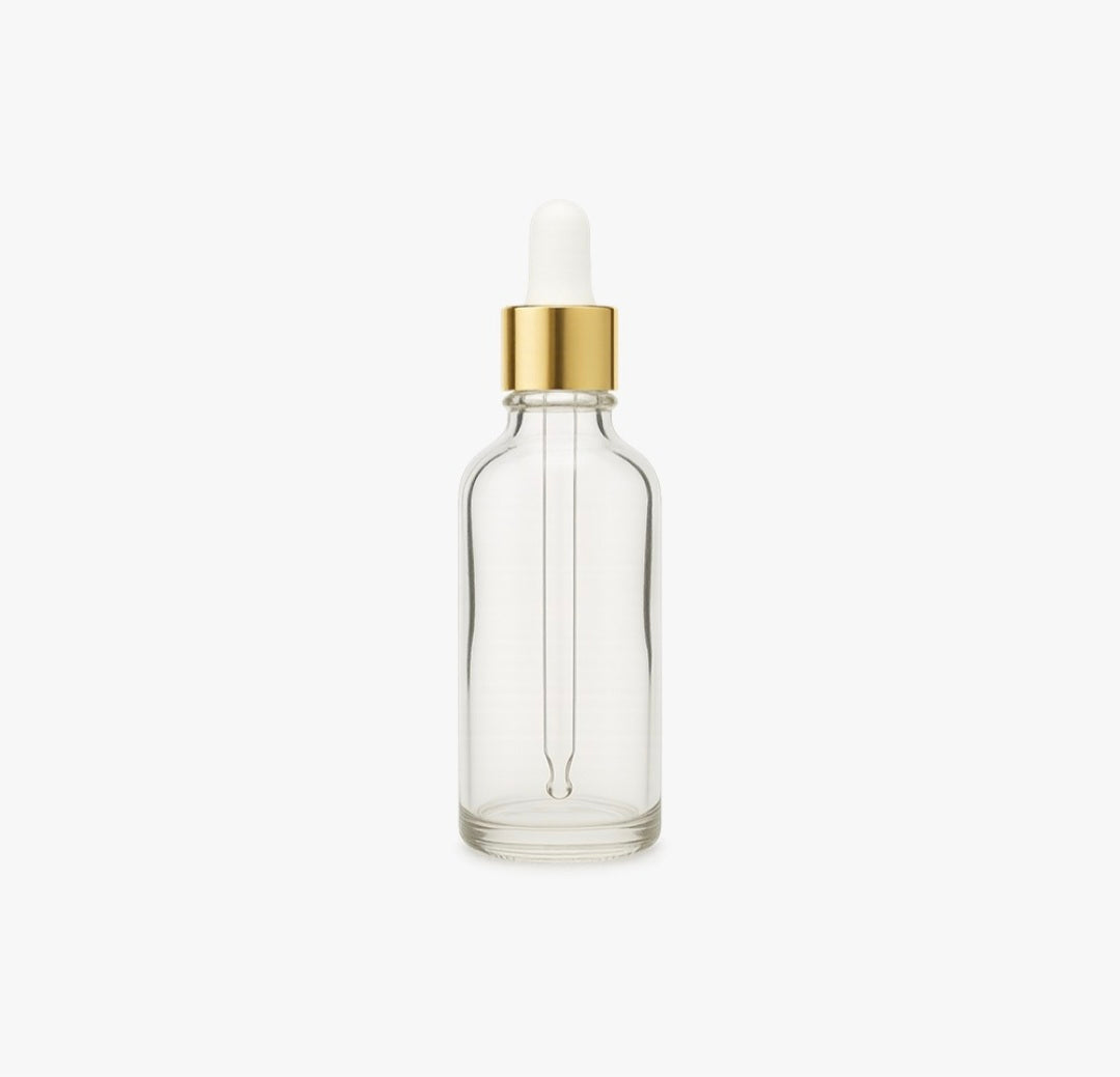 30ml Clear Bottle with Gold Dropper