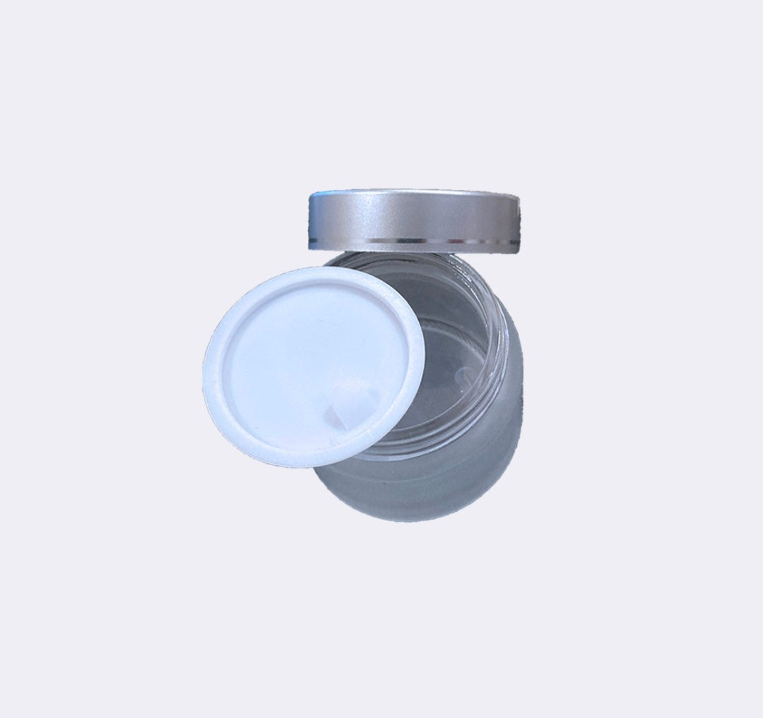 50g Frosted Glass Jar with Silver Lid