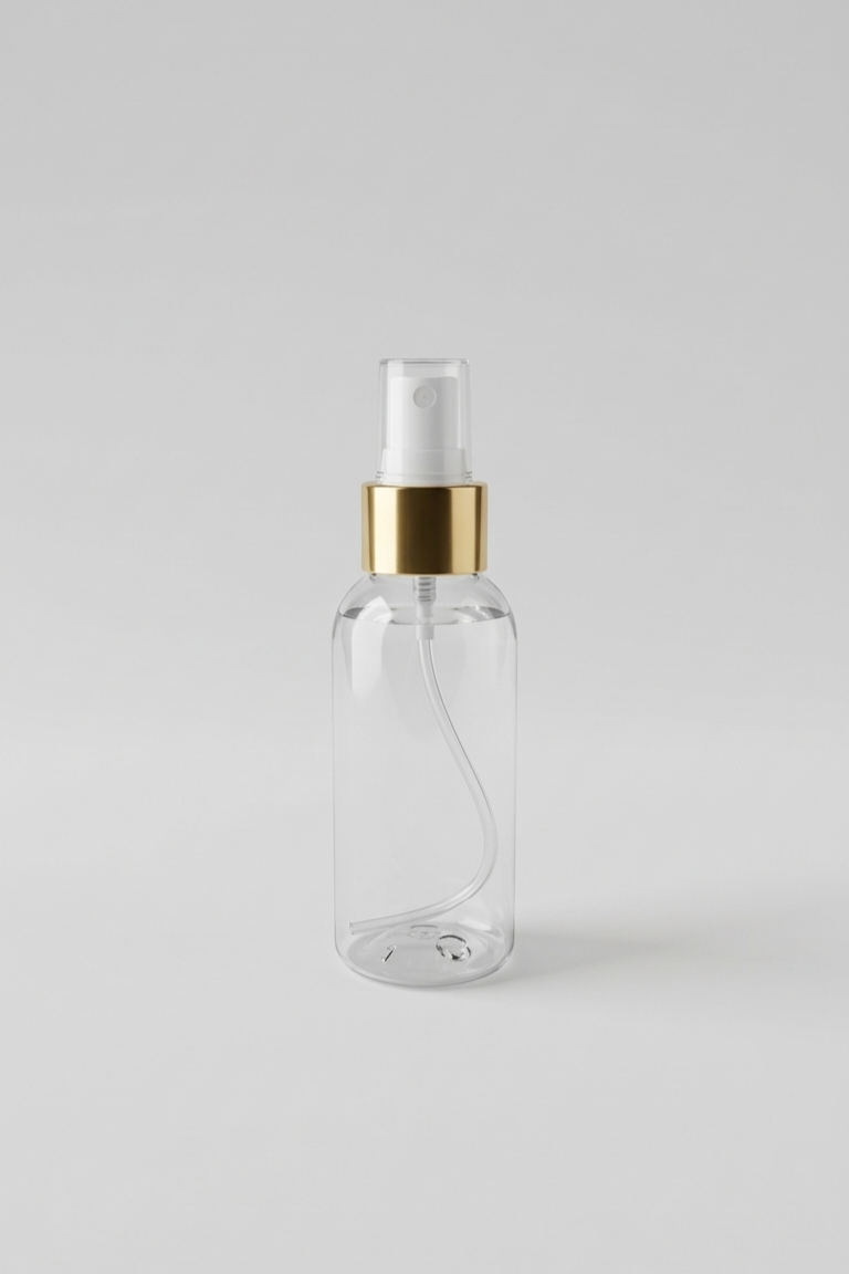 100ml Clear Bottle with Gold Spray