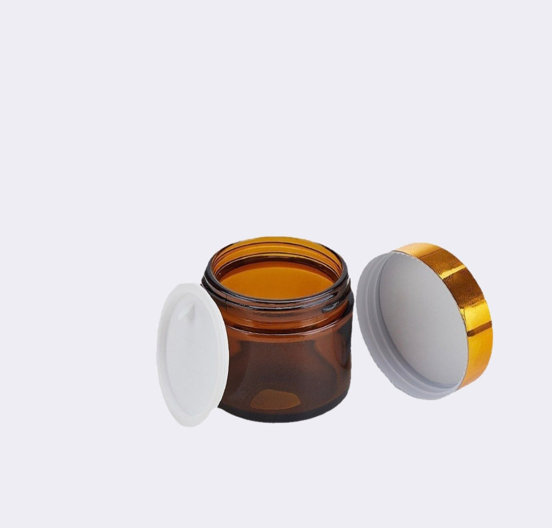 50g Amber Glass Jar with Gold Lid