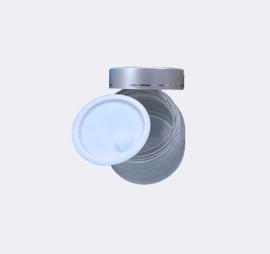 50g Frosted Glass Jar with Silver Lid
