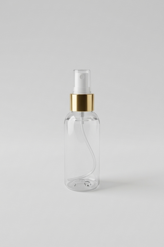 100ml Clear Bottle with Gold Spray