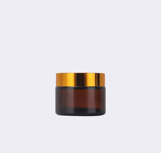 50g Amber Glass Jar with Gold Lid
